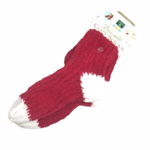 Earth Therapeutics Crew Socks Red White
